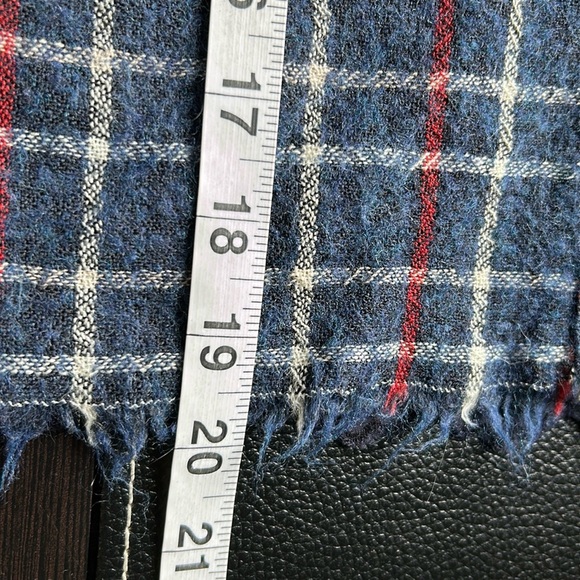 Sea New York Wool Plaid Crop Top Eyelet Lace Back Long Sleeve Navy Blue Sz 2 - Picture 13 of 13